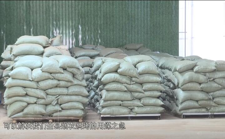 造粒機生產(chǎn)下來的生物質(zhì)燃料顆粒，可以解決全縣煙農(nóng)烘烤的用煤之急，用它替代煤來烤煙，可以解決2萬畝烤煙的烘烤燃料.jpg