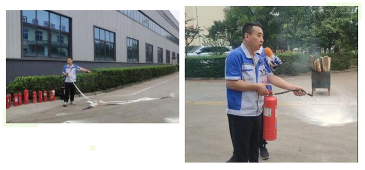 隨后，集團消防安全員為廣大職工講解滅火器和消防水槍的使用方法，并現(xiàn)場演示。廣大員工積極參與到教學演練當中，進一步鞏固消防培訓知識。